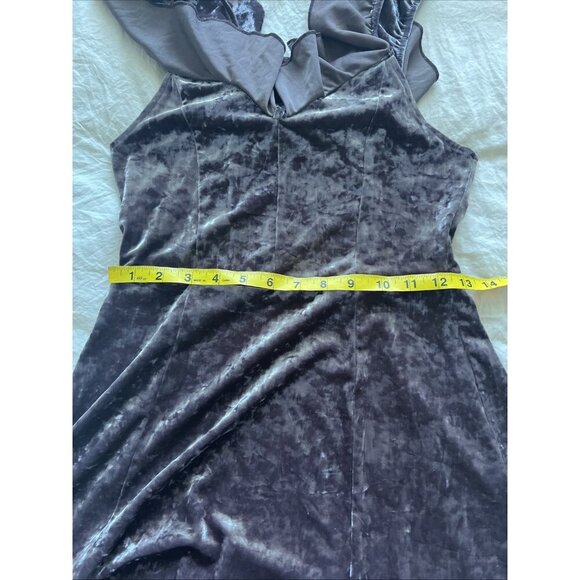 American Eagle Size Small Off Shoulder Crushed Velvet Fit & Flare Mini Dress - Picture 7 of 8